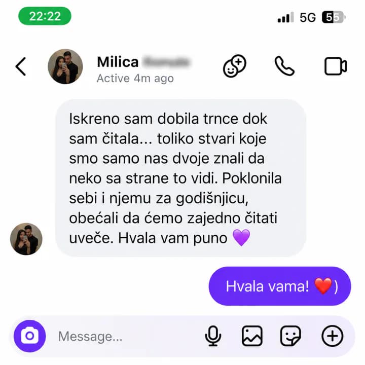 Milica — poruka o sinastriji za godišnjicu
